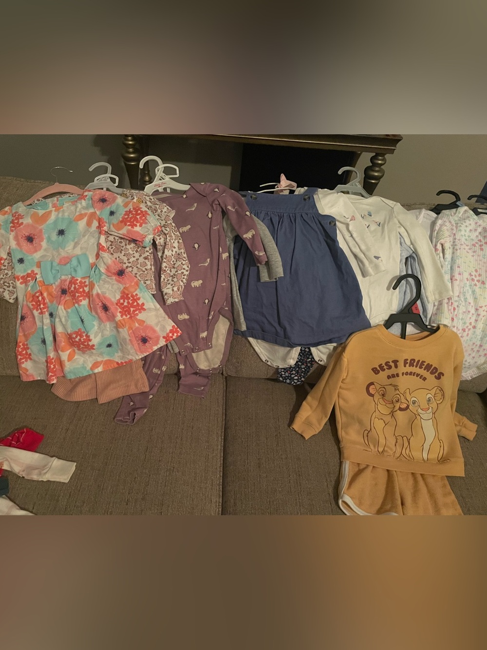 Carter's Floral Pink Blue & Purple Matching Baby Outfit Lot